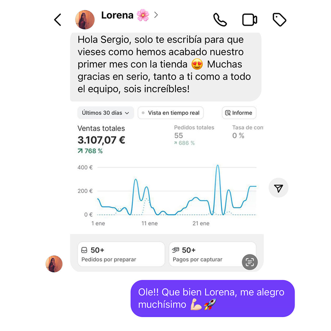 testimonio lorena ecommerce acelerator 3107 euros primer mes