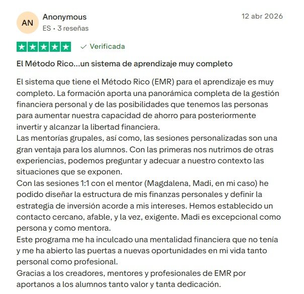 Opinión anónima sobre Libertad Financiera 360 en Trustpilot