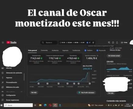 resultado alumno monetizatube canal monetizado